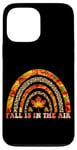 Coque pour iPhone 13 Pro Max Fall Is In The Air Léopard Feuilles Arc-en-ciel