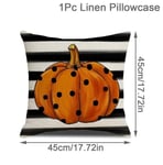 45 cm Pellava Halloween-tyynynpäällinen Pumpkin Bat Wizard Ghost Halloween-sisustus kodin koristeelliselle sohvalle autotuolin koristeluun tyynyliina