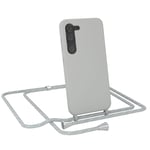 For Samsung Galaxy S23 phone chain silicone phone case to hang TPU case gray