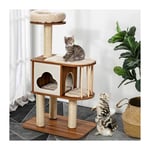 Costway - Arbre à Chat Design Vesper H117cm en Bois avec Plate-Forme Griffoir et Coussins Lavables Centre d'Activités pour Chat/Chaton