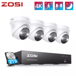 ZOSI 4K PoE Kit Vidéo Surveillance 8MP Caméra PoE avec NVR 8CH et Disque Dur 2To