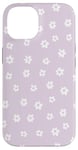 iPhone 14 Pale Lilac White Ditsy Flowers Floral Pattern Case