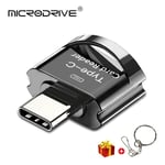 Adaptateur USB C pour carte mémoire/Micro Mini SD Adaptateur de carte TF Lecteur de carte Type-C USB-C pour téléphone/tablette/PC avec insertion USB C - Type Black