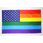 AZ FLAG - Drapeau Arc-en-Ciel USA - 150x90 cm - Drapeau Lgbt - Gay Américain - Rainbow 100% Polyester Avec Oeillets Métalliques Intégrés - Pavillon 110 g