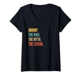 Womens Johnny The Man. The Myth. The Legend. V-Neck T-Shirt