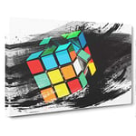 Rubik Cube V2 Canvas Print for Living Room Bedroom Home Office Décor, Wall Art Picture Ready to Hang, 30 x 20 Inch (76 x 50 cm)