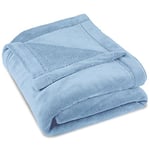 CelinaTex Couverture Moelleuse 150 x 200 cm Bleu Clair Couverture canapé Chaude Couverture Salon Douce Microfibre Polaire Oeko-TEX Montreal