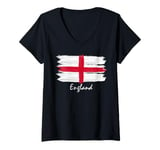 Womens England UK, England Travel, English Pride, England Flag V-Neck T-Shirt