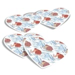 4x Heart Stickers - Wooly Mammoth Ice Age Animal #21835