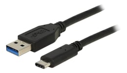 DeLOCK USB kaapeli, 0,5m, Type C ur - Type A ur, 3.1 Gen 2, musta