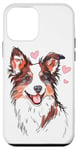 Coque pour iPhone 12 mini Adorable chien heureux avec des cœurs