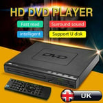 Multi Region DVD Player Compact ADH CD VCD Music Disc Upscaling USB Remote UK