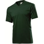 Stedman Classic V-Neck Men T-shirt Grønn bomull Small Herre