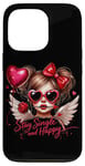 Coque pour iPhone 13 Pro Ailes d'ange « Stay Single And Happy Heart »