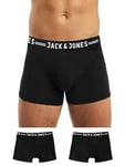 JACK & JONES Men's Sense Trunks 3-pack Boxer shorts, Black/Black Waistband, XXL