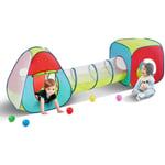 Vevor Tente tunnel de jeu 3 en 1 pour enfants, maison de jeu pop-up interieure/exterieure sac de transport et sangles de fixation comme cadeaux pour