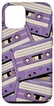 Coque pour iPhone 13 Pro Cassettes à ruban violet classique Old School Color Graphic