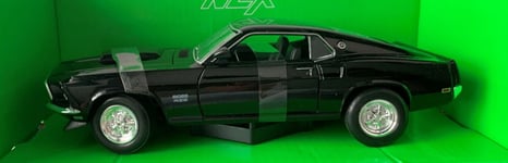 Ford Mustang Boss 429 1969 in black, 1:24 scale classic USA car model from Welly