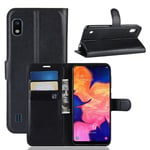 Samsung Galaxy A10 - Læder cover / pung - Sort