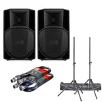 RCF ART 745-A MK5 15" Active Two-Way Speaker 1400W (Pair), Stands & Cables