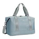 ECOHUB Sac de Voyage Pliable, 30L Bagage Cabine 45x36x20 Easyjet, Bagage à Main avec Amovible Poche Humide, Sac Weekend Femme Hommes, Sac Cabine Avion, Sac d'Hôpital, Brevet en Cours(Gris)