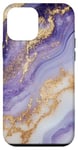 iPhone 12 mini Elegant White Abstract Purple Stone Design Case