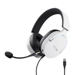 Trust Gaming GXT 490W Fayzo USB Gaming Headset 7.1 Surround Sound, 50mm Drivers, 35% Recycled Plastics, RGB Over-Ear Wired Headphones, with Noise Cancelling Microphone for PC PS5 - White