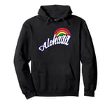 Aloha and Rainbows for the Islands in Hawaii Pullover Hoodie