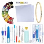 Broderikit Broderimönster Punch Needle Kit Punch Needle Set Korsstygn DIY Symålsverktyg AC171-S