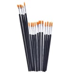 PARENCE.- Kit de 15 Pinceaux Peinture Loisir/Corps des Pinceaux en Bois/Lot de 15 Pinceaux différents pour Peinture Acryliques, Aquarelles, Huiles et Gouaches, Noir