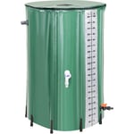 EINFEBEN Récupérateur d'eau de pluie Pliable 380L vert 100x70cm Récupérateur d'eau de pluie tiges de support en pvc