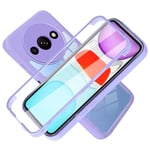 YXINDAFU Coque Redmi A3,360 Degres Full Body Transparent Antichoc [Doux TPU Silicone Avant et Dur PC Arrière] Double Face Protection Etui Housse Coque pour Xiaomi Redmi A3,Violet