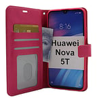 Crazy Horse Wallet Huawei Nova 5T (Hotpink)