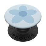 Geometric Cute Light Blue Flower with Pastel Blue PopSockets Adhesive PopGrip