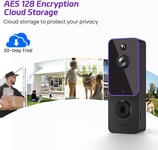 Guggre Wireless Video Doorbell & Indoor Ring Chime, Enhanced Security with AI HD