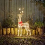 Christmas Reindeer Decoration Large LED Stag Outdoor Light Up Glitter Xmas