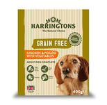 Harringtons Complete Wet Tray Grain Free Hypoallergenic Adult Dog Food Chicken & Potato 8x400g - Made with All Natural Ingredients