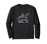 F-4 Phantom II American Jet Plane Infographic Long Sleeve T-Shirt