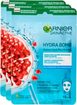 3 X Garnier Skinactive Hydra Bomb Masque Visage En Tissu Hydratant Et Énergie Av