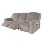 Housse de Fauteuil Inclinable Relax, Housse de Fauteuil Extensible en Velours, Housse de Fauteuil de Massage Lavable à la Maison, Protecteur de Fauteuil Inclinable (3 Place(8pièces), Beige)