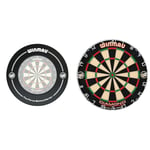 Winmau Printed Black Dartboard Surround & Diamond Plus Professional Bristle Dartboard