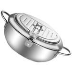 Stainless Steel Non Stick Griddle Pan Skillet with Lid Japanese Deep Fryer 20CM