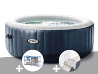 Kit spa gonflable Intex PureSpa Blue Navy rond Bulles 6 places + 6 filtres + Porte-verre