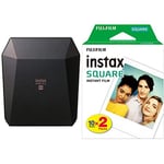 Fujifilm 16558138 SHARE SP-3 Printer - Black + Instax SQUARE Film 20 shot pack, white border