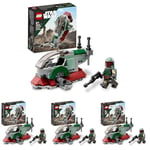 LEGO Star Wars Boba Fett's Starship Microfighter, Buildable Toy Vehicle with Adjustable Wings and Flick Shooters, The Mandalorian Set for Kids 75344 (Pack of 4)