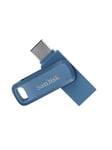 SanDisk Ultra Dual Drive Go - Mørkeblå - 256GB - USB Stick