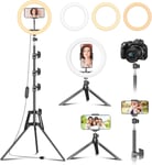 12"" Ring Light avec Trépied Grand 183 CM et [Trépied de Bureau]-LED Anneau Lumineux avec 3 Modes Eclairage et 10 Niveaux,Trepied Telephone pour Selfie/Caméra/Youtube/Photography/Maquillage/Vlog