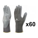 Delta Plus - 60 paires de Gants tricot polyamide / paume polyuréthane VE702PG Taille: 10