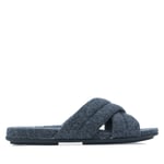 Women's Fit Flop Gracie e01 Merino Wool Cross Slip on Slider Sandals in Blue