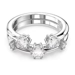 Swarovski Bague Cocktail Constella avec cristaux blancs taillés en cercle sur un support plaqué rhodium